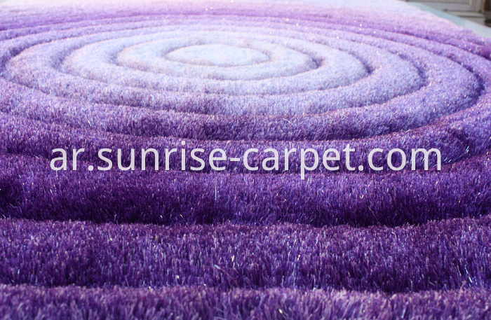 Polyester Shaggy 3D design in Purple Color